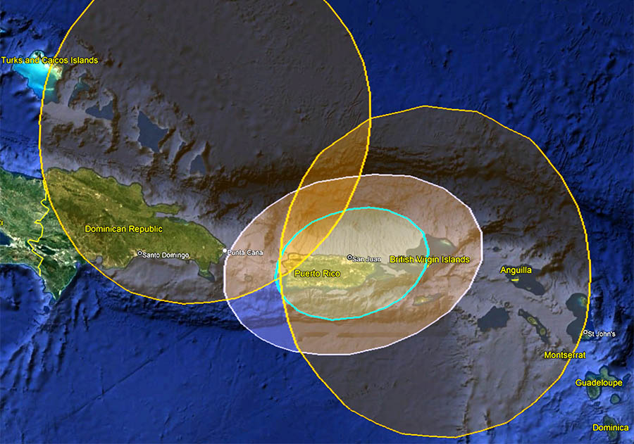 Caribbean satellite coverage map